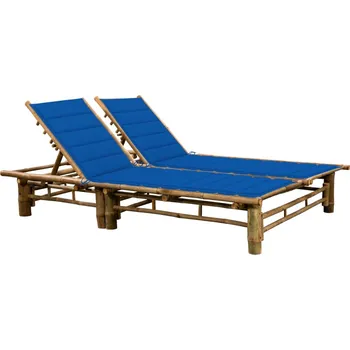 Zahradní lehátko zahrada-XL Zahradní lehátko pro dva s poduškami bambus 3063955