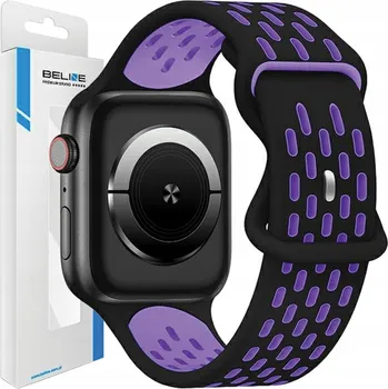 Řemínek na hodinky Beline silikonový řemínek Apple Watch New Sport 42/44/45/49mm černo-fialový
