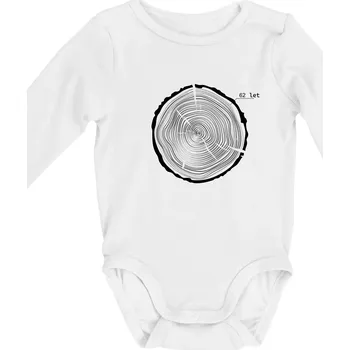 Kojenecký body Letokruhy - 62 - Body kojenecké s dlouhým rukávem - Dlouhý r. do 3 měs ( Bílá )