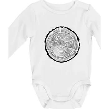 Kojenecký body Letokruhy 50 bez věku - Body kojenecké s dlouhým rukávem - Dlouhý r. do 3 měs ( Bílá )