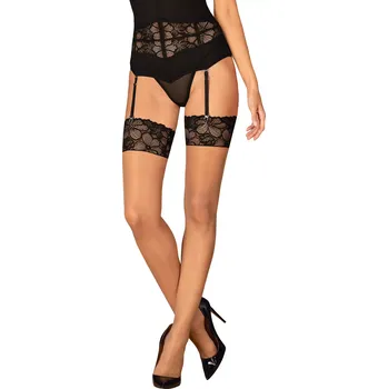 Dámské punčochy Sexy punčochy Serafia stockings - Obsessive M/L Černá