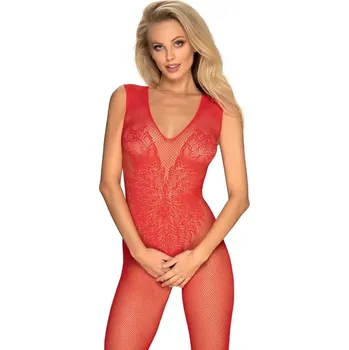 Body Žhavé body N112 bodystocking red - Obsessive S/M/L Červená
