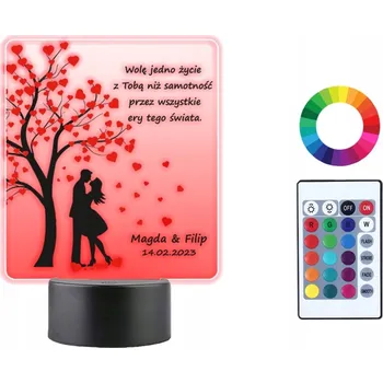 Lampička LED Noční Lampa s potiskem - Dárek k Valentýnu