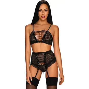 Dámské spodní prádlo Koketní set Basitta set - Obsessive S/M Černá