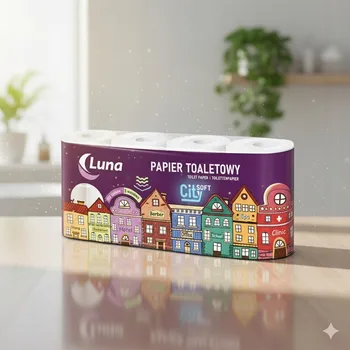 Toaletní papír Suchý toaletní papír bez vůně Luna 8 ks