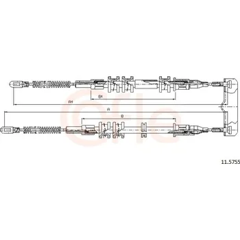 Brzdový systém Lanko ruční brzdy COFLE 11.5755