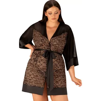 Dámský župan Dokonalý župan Allunes peignoir 2XL/3XL - Obsessive 2XL/3XL Černá
