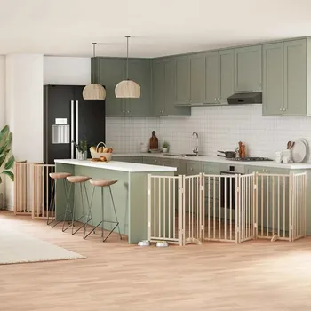 přepravka pro zvíře zahrada-XL Zábrana pro psy s dvířky skládací 15 panelů 750 cm topol 3155702