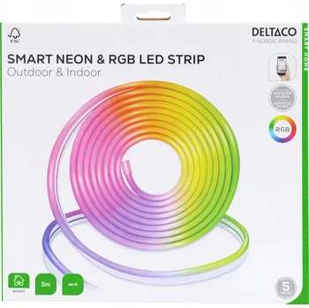 LED páska Neonová LED RGB Páska 5m Ovládaná Aplikací DELTACO Smart Home