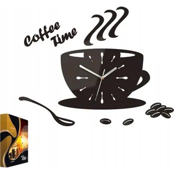 Hodiny Nástěnné hodiny dřevěné dubové akrylové Coffe Time Wenge Kulatý Quartzové