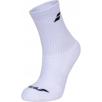 Pánské oblečení SPORTOVNÍ PONOŽKY BABOLAT CREW SOCKS 3 PÁRY BÍLÉ 43-46