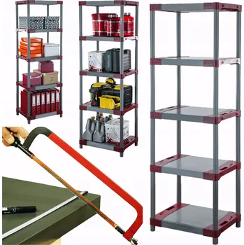 Dílenský regál Plastový skladový regál 180 x 80 x 46 cm