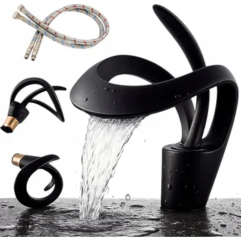 Vodovodní baterie Umyvadlová baterie černá matná - Moderní stojánková na desku baterie do koupelny