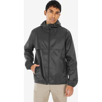 QUECHUA Pánská turistická větruodolná nepromokavá bunda Raincut L ČERNÁ