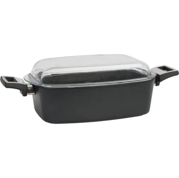 Pánev Titanový pekáč se skleněným víkem 33×21 cm, hloubka 10 cm – SKK