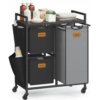 Koš na prádlo VASAGLE KOŠ NA PRÁDLO, HNĚDÝ, ŠEDÝ, ČERNÝ