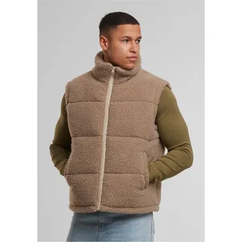 Basic Teddy Puffer Vest - darktaupe XXL