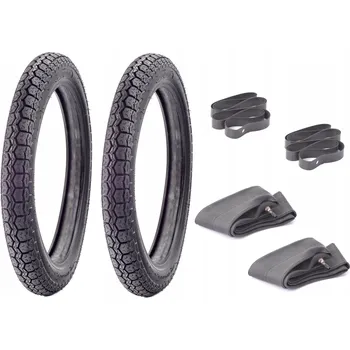 Kolo pro motocykl 2x Pneumatika s duší a límcem 3.00-18 Awina WSK 3.00x18 SHL Jawa MZ včetně ochranné pásky