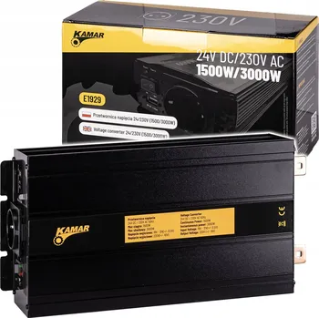 Měnič napětí Měnič Napětí napětí 24V na 230V 1500W 3000W automobilová invertor KAMAR E1929
