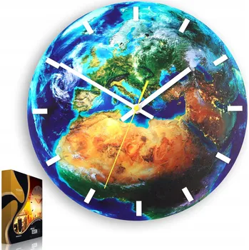Hodiny Nástěnné hodiny s motivem Země Akrylové Globe Kulatý Křemenné
