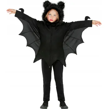 Karnevalový kostým KOSTÝM NETOPÝR ČERNÝ HALLOWEEN PONČO 116