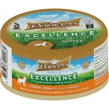 Krmivo pro kočku Princess Excellence Kuřecí tuňák Dýně 70 g lahodné filetované maso omáčka