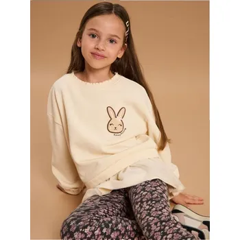 Dívčí mikina Sinsay - Mikina s kulatým výstřihem - krémová - 7262C-01X - 7262C-01X-128