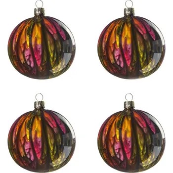 Vánoční ozdoba Koulier Skleněné vánoční ozdoby Kahuri - Fire S, 4 ks
