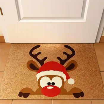 Rohožka s Rudolfem sobem PŘED DVEŘE protiskluzová 80x50 Vánoční