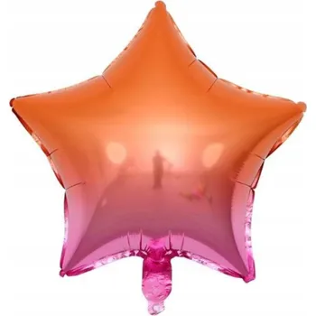 Balónek FÓLIOVÝ BALÓNEK HVĚZDA DUHOVÁ RŮŽOVÁ 45 CM NAROZENINY