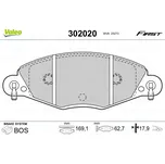 Sada brzdových destiček, vždy 4 kusy v sadě VALEO 302020