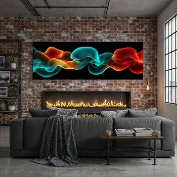 Obraz Obraz na plátně - Barevné houboví promlouvá FeelHappy.cz Velikost obrazu (šířka x výška): 60 x 20 cm