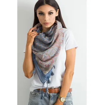 Šála Dámský šátek s etnickým vzorem a třásněmi model CH7231 světle modrý