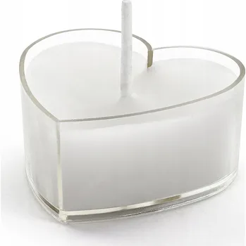 Obraz Čajové svíčky Party Deco srdce bílé 4 cm 10 ks