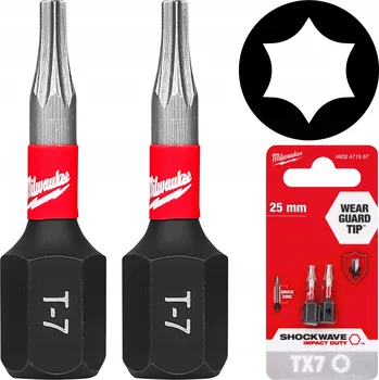 Bit Úderový bit Torx TX7 Milwaukee Shockwave 25 mm
