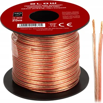 elektrický kabel Reproduktorový Kabel BLOW HQ 2x0,50 mm 25 m