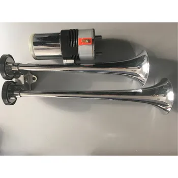 Houkačka 412-0203 Fanfára 2 trubky chrom 24V s kompresorem, L-42+36cm