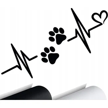 Samolepicí dekorace na vozidlo NÁLEPKA na auto | TLUKOT SRDCE PSÍ TLAPKY Srdce