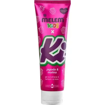 Sprchový gel Melem Kiki 2v1 šampon a sprchový gel jahoda & malina 260 ml