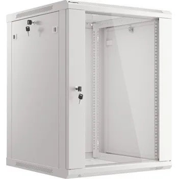 Serverovna Lanberg | 19" RACKOVÁ SKŘÍŇ PRO MONTÁŽ NA STĚNU 15U/600X600 (FLAT PACK) S PROSKLENÝMI DVEŘMI ŠEDÁ V2