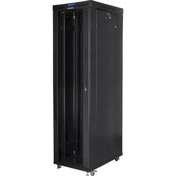 Racková skříň Lanberg | 19" VOLNĚ STOJÍCÍ RACKOVÁ SKŘÍŇ 47U/800X1000 (FLAT PACK) S PROSKLENÝMI DVEŘMI LCD ČERNÁ V2