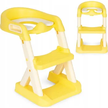 WC sedátko Nástavec na WC se schůdky pro děti - Žlutý