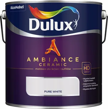 barva na zeď Dulux barva na stěny keramická Ambiance Ceramic Pure White 2,5L