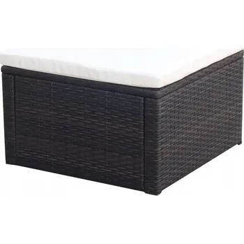 Taburet Puf 53 x 53 x 30 cm, polyratan, hnědý