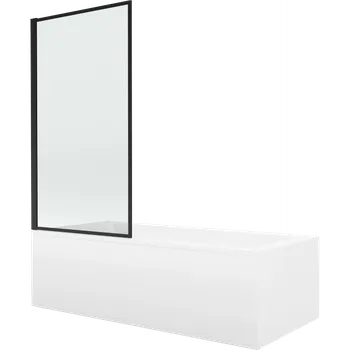 Vana Mexen Cubik obdélníková vana 150 x 70 cm s obkladem a jedním sklopným paravanem 70 cm, černý vzor - 550315070X9307017070 Vany se zástěnou