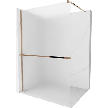 Mexen Kioto+ sprchová stěna s policí Walk-in 110 x 200 cm, matné sklo, růžové zlato - 800-110-121-60-30 Sprchové stěny