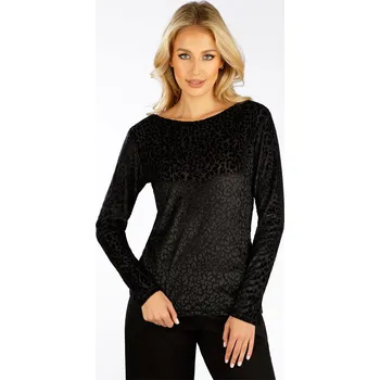 Dámské tričko Dámské sametové triko LITEX s leopardním vzorem černé L
