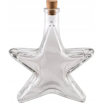 Láhev Láhev Coteca hvězda s čepicí Mikuláše 200 ml průhledná