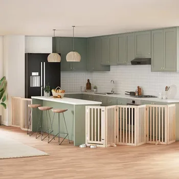 přepravka pro zvíře zahrada-XL Zábrana pro psy s dvířky skládací 9 panelů 450 cm topol 3155644