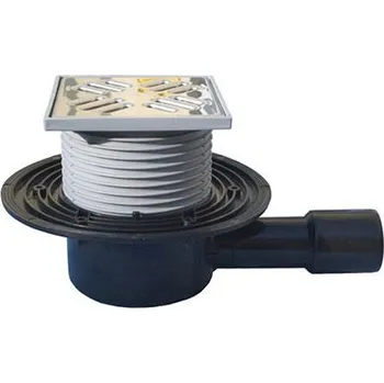 Odvodňovací žlab Hutterer & lechner Vpusť podlahová DN40/50 s ležatým odtokem s pevnou izolační přírubou, ZU standard, plast/nerez